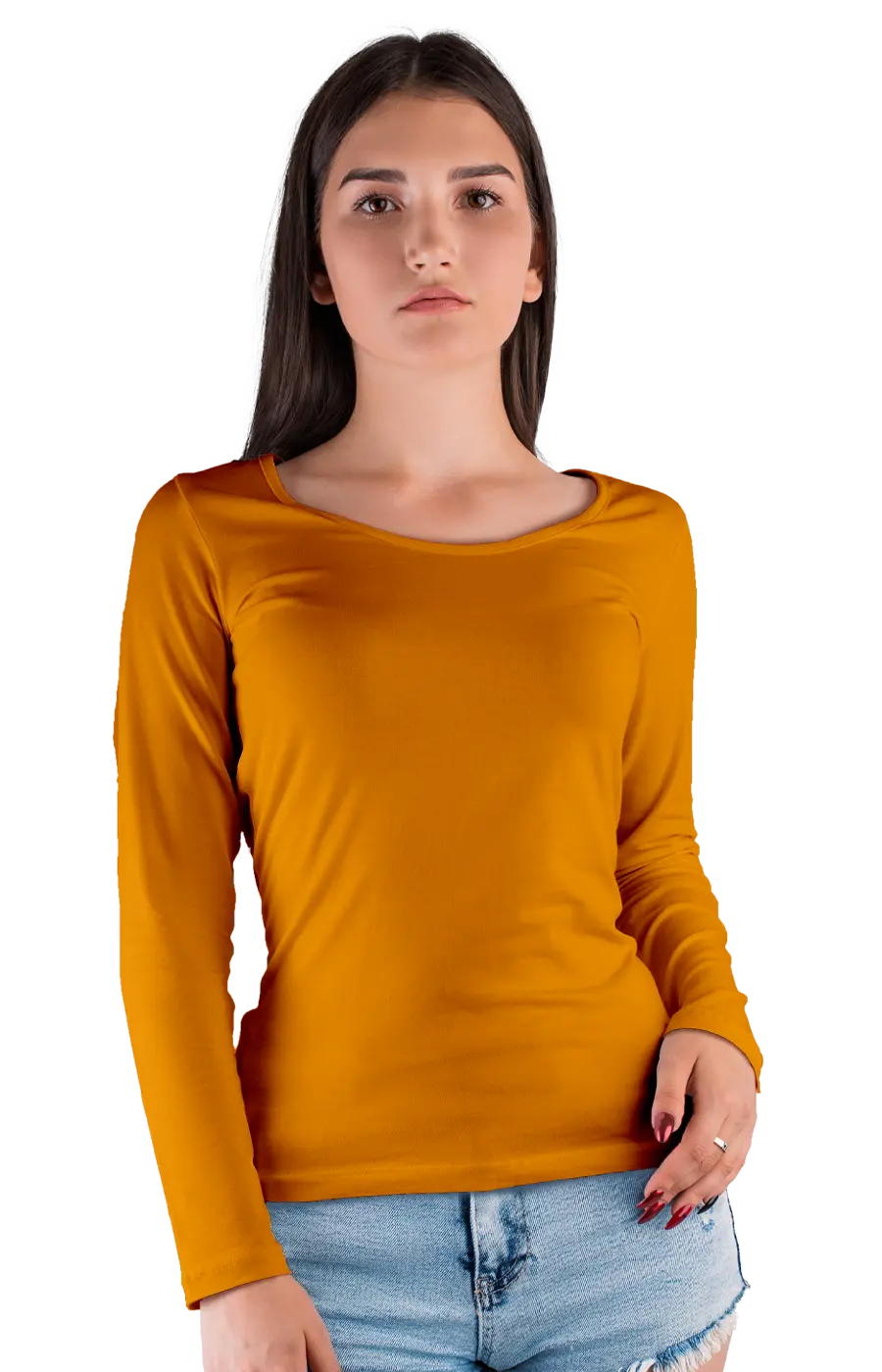 3010CVC WOMEN'S CVC HEATHER WIDE NECK LONG SLEEVE TEE