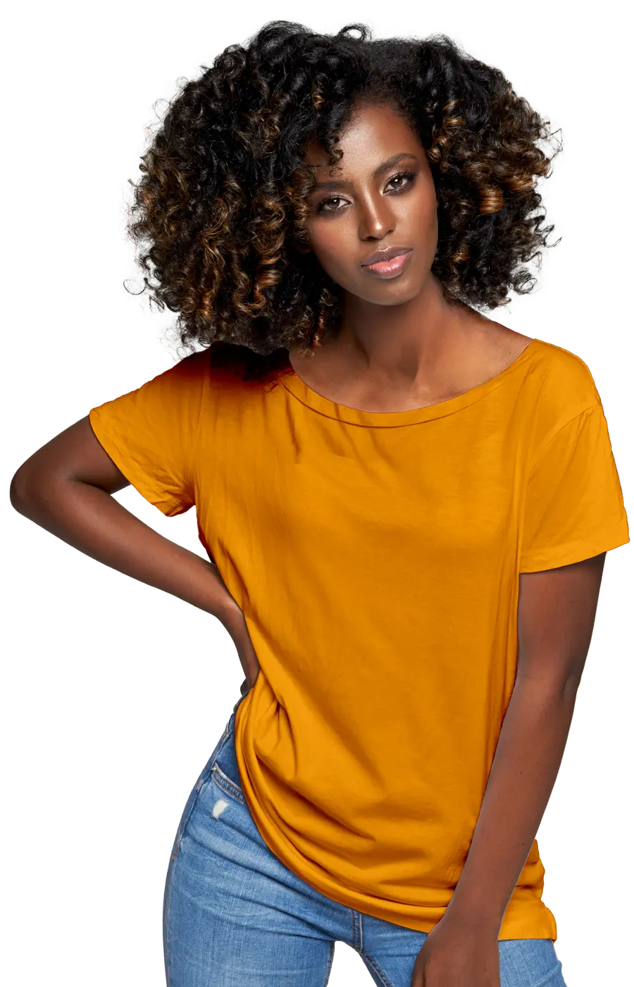 3006CVC WOMEN'S CVC HEATHER WIDE NECK RELAXED TEE