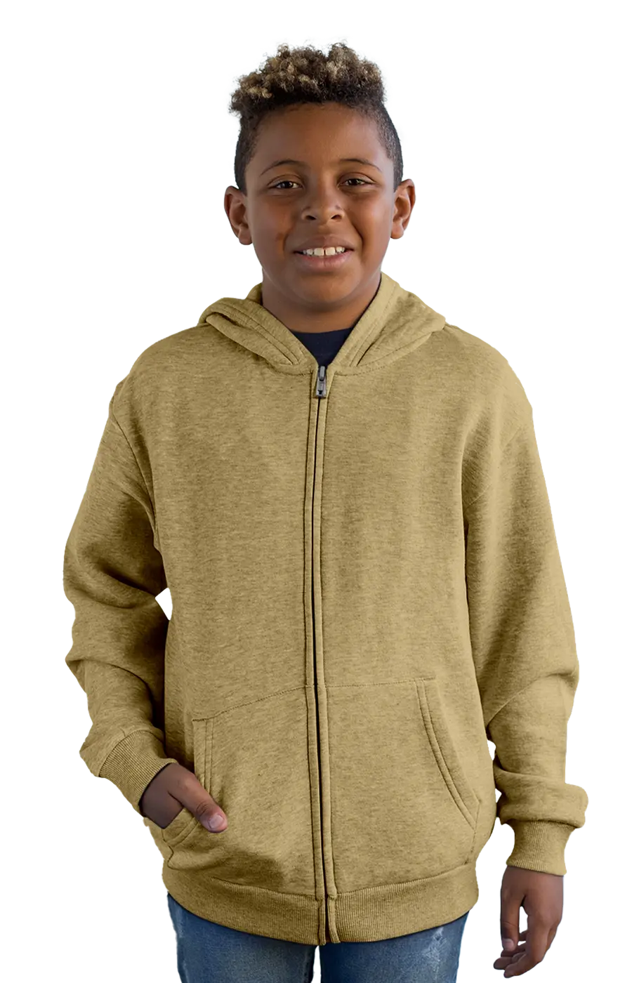 ALL COLORS - 4007CVCHY YOUTH ZIPPED HOODIE