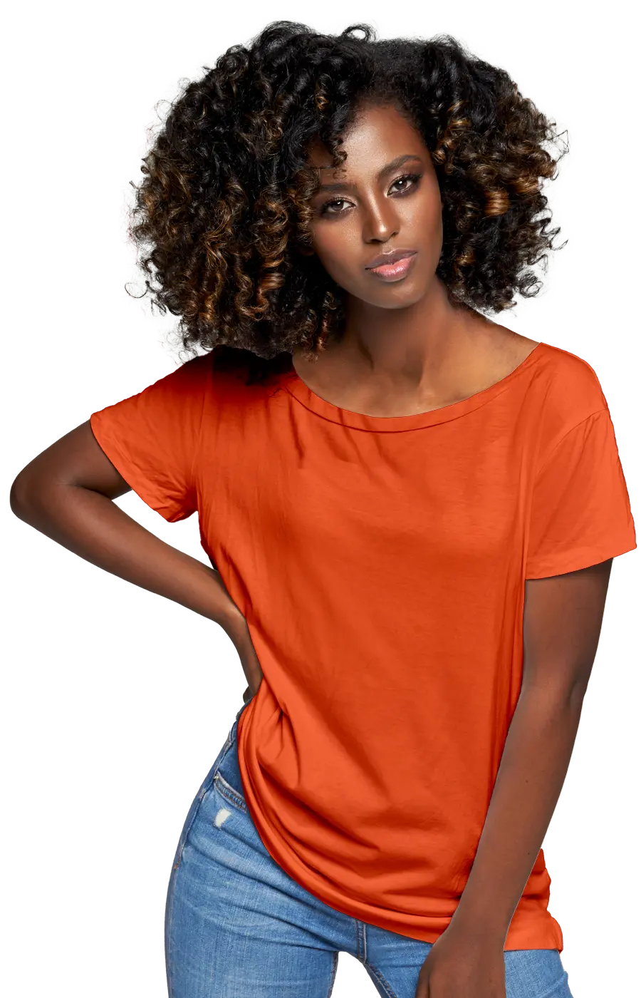 ALL COLORS - 3006CVC WOMEN'S CVC HEATHER WIDE NECK RELAXED TEE