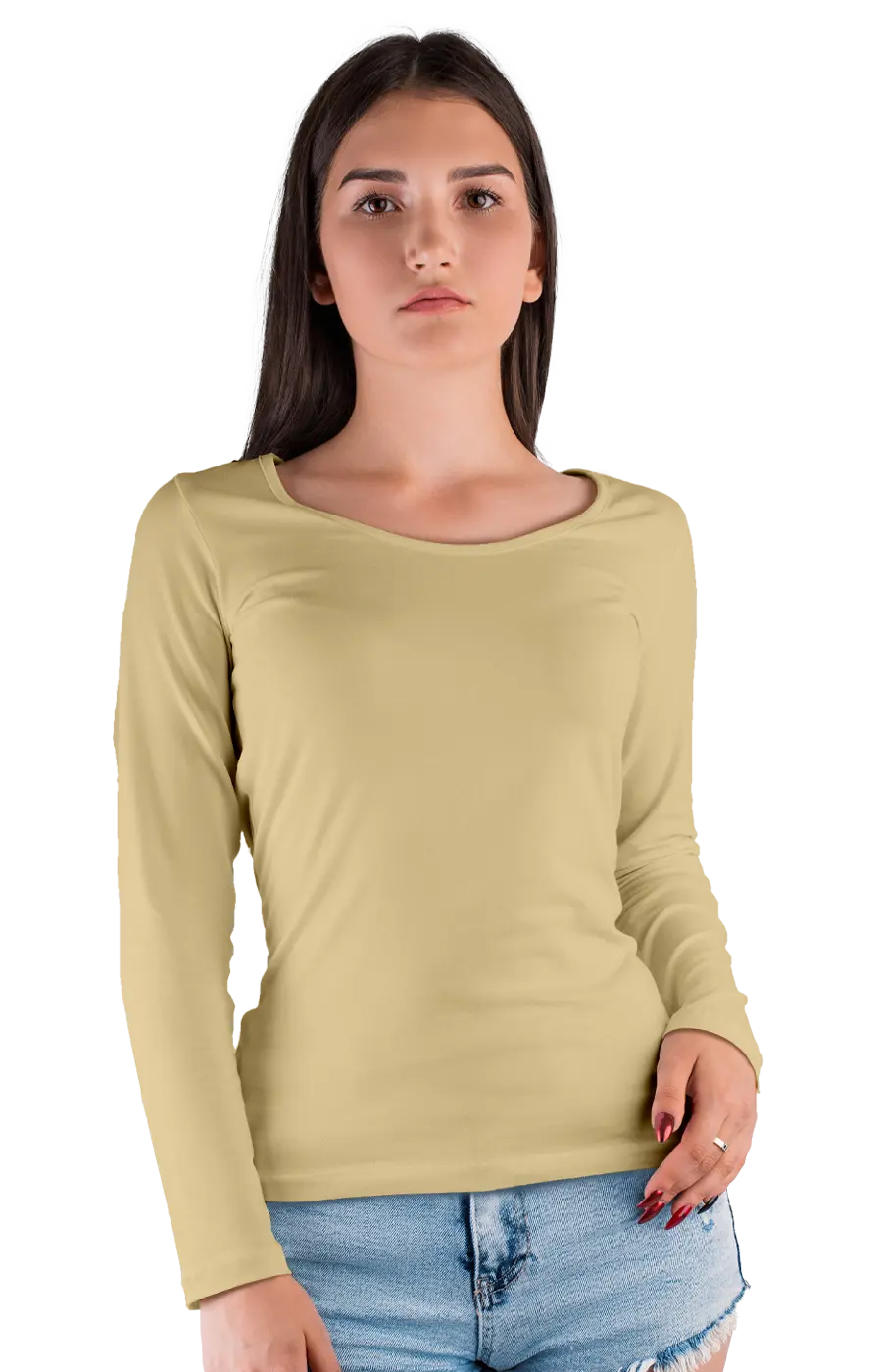 ALL COLORS - 3009CC WOMEN'S WIDE NECK LONG SLEEVE TEE