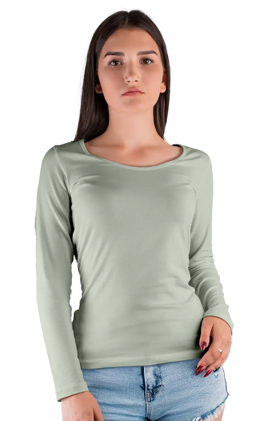 ALL COLORS - 3009CC WOMEN'S WIDE NECK LONG SLEEVE TEE