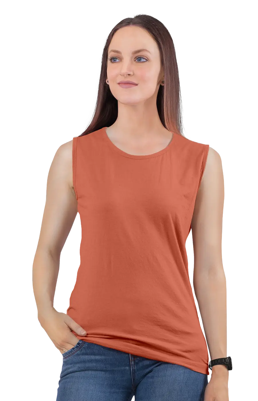 3014CVC WOMEN'S CVC MUSCLE TANK