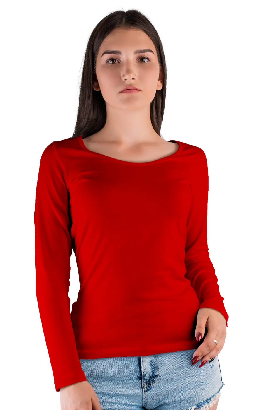 3009CC WOMEN'S WIDE NECK LONG SLEEVE TEE