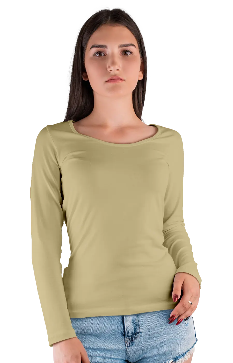 ALL COLORS - 3009CC WOMEN'S WIDE NECK LONG SLEEVE TEE