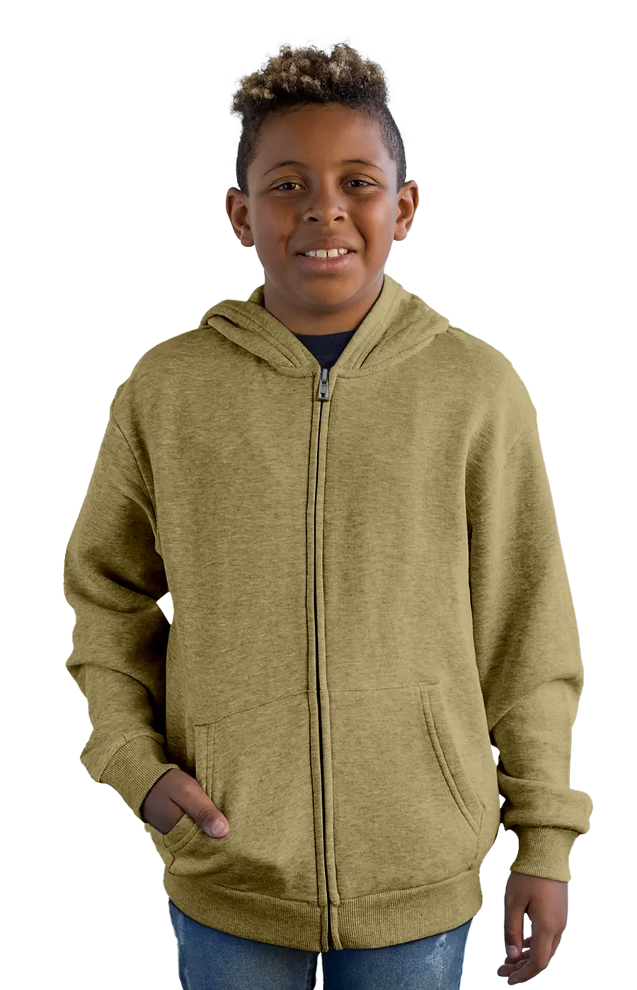 ALL COLORS - 4007CVCHY YOUTH ZIPPED HOODIE