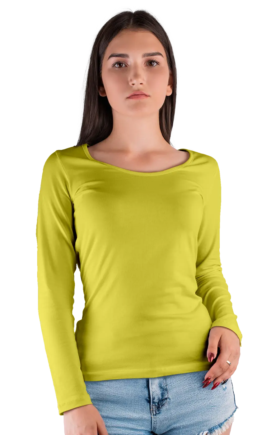 ALL COLORS - 3009CC WOMEN'S WIDE NECK LONG SLEEVE TEE