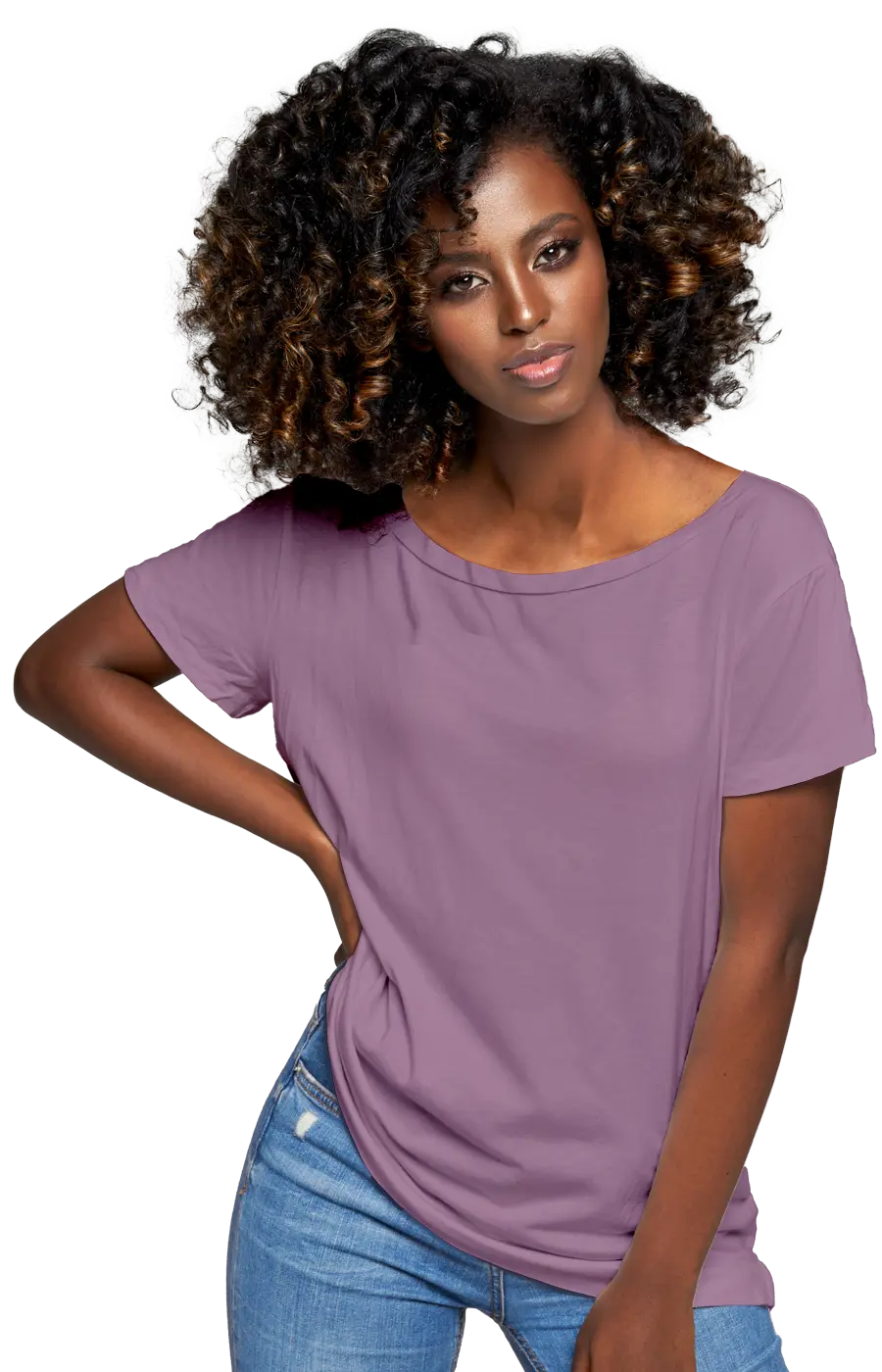 ALL COLORS - 3006CVC WOMEN'S CVC HEATHER WIDE NECK RELAXED TEE