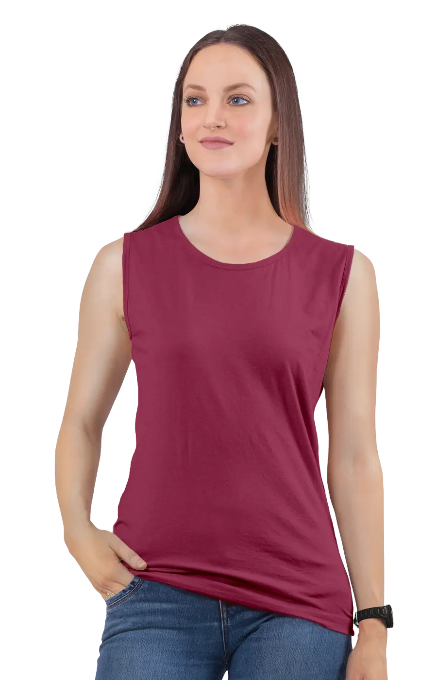 3014CVC WOMEN'S CVC MUSCLE TANK