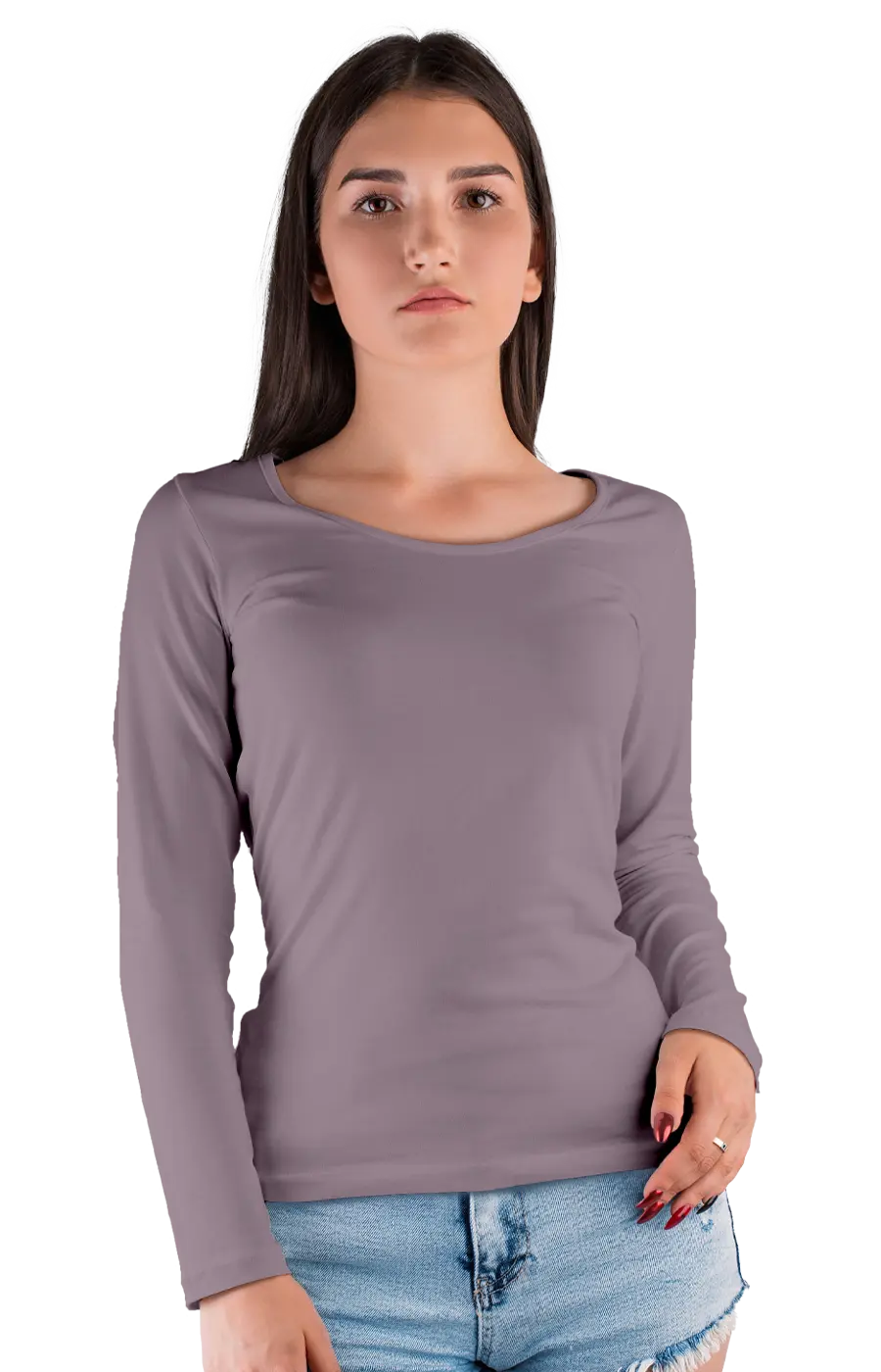 ALL COLORS - 3009CC WOMEN'S WIDE NECK LONG SLEEVE TEE