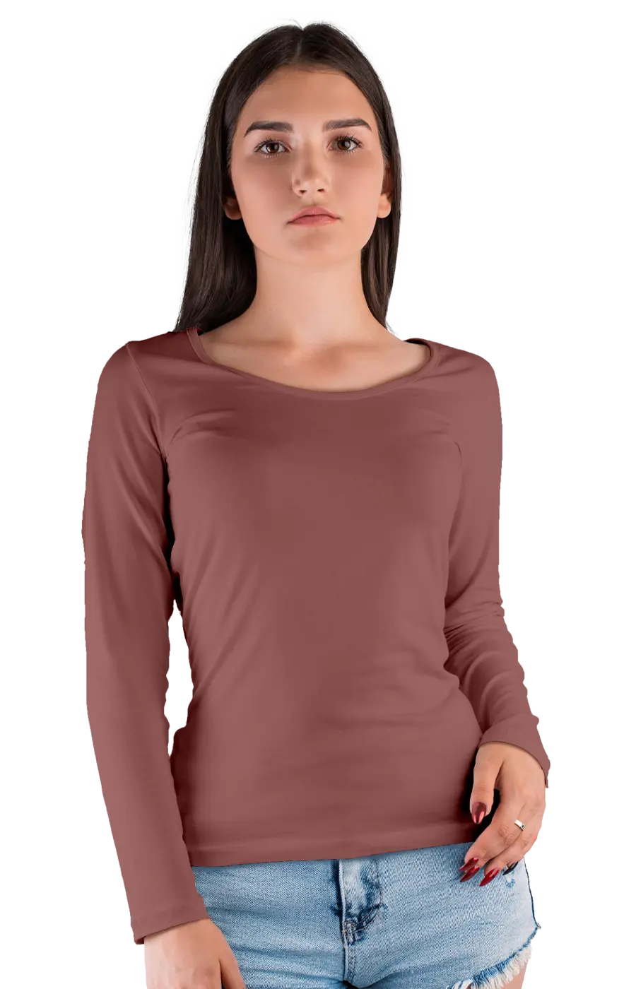 ALL COLORS - 3009CC WOMEN'S WIDE NECK LONG SLEEVE TEE