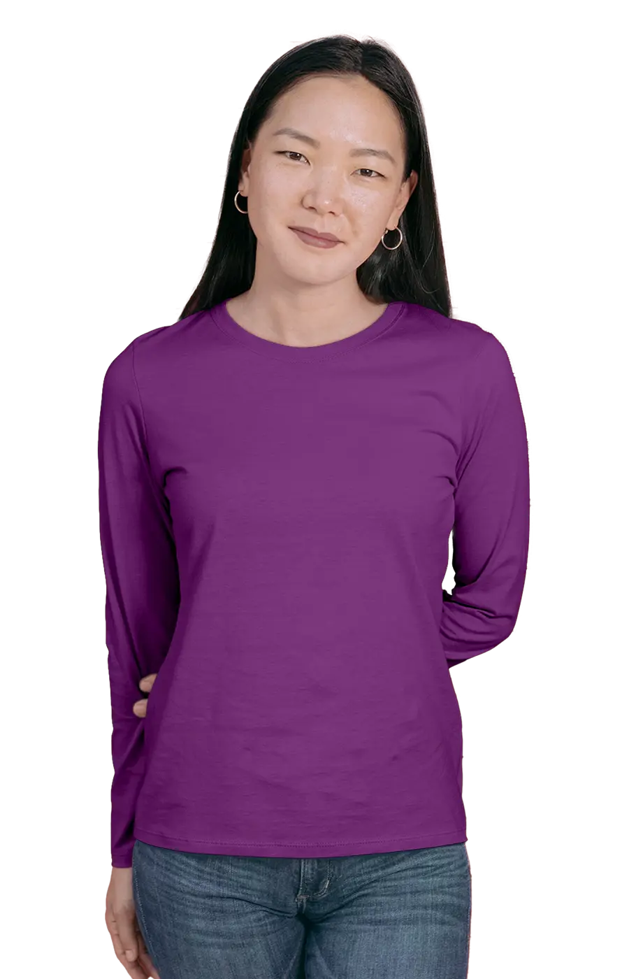 ALL COLORS - 3008CVC WOMEN'S CVC HEATHER LONG SLEEVE TEE