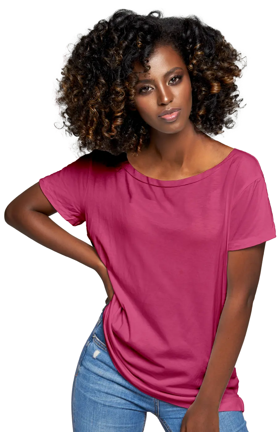 ALL COLORS - 3006CVC WOMEN'S CVC HEATHER WIDE NECK RELAXED TEE