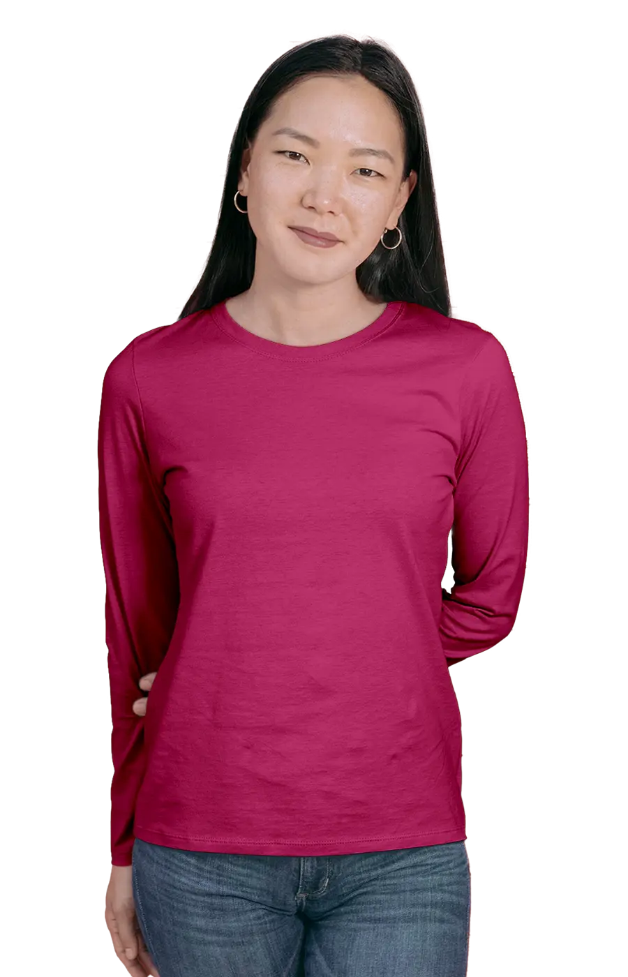 ALL COLORS - 3008CVC WOMEN'S CVC HEATHER LONG SLEEVE TEE