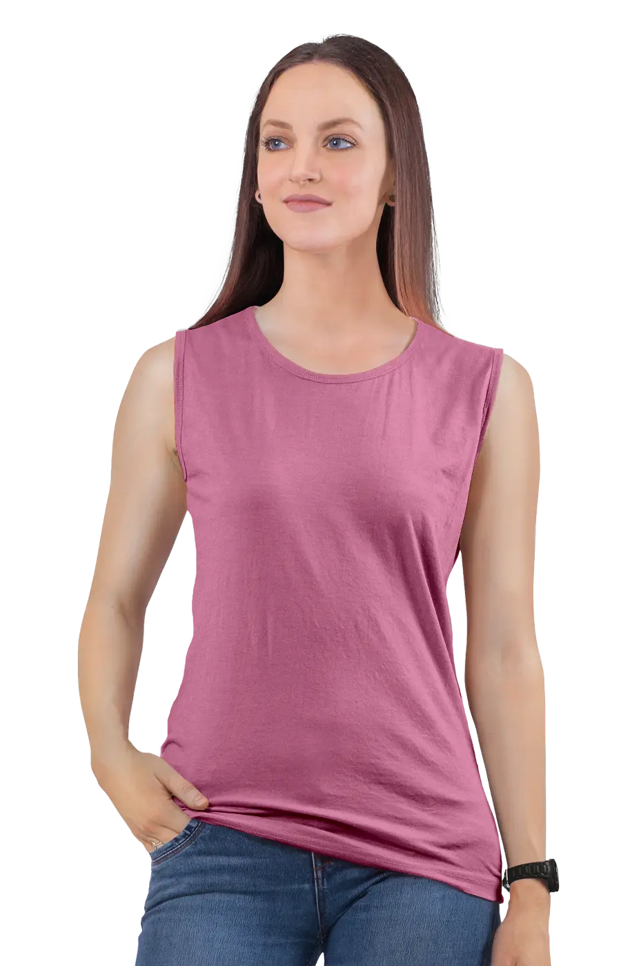 3014CVC WOMEN'S CVC MUSCLE TANK