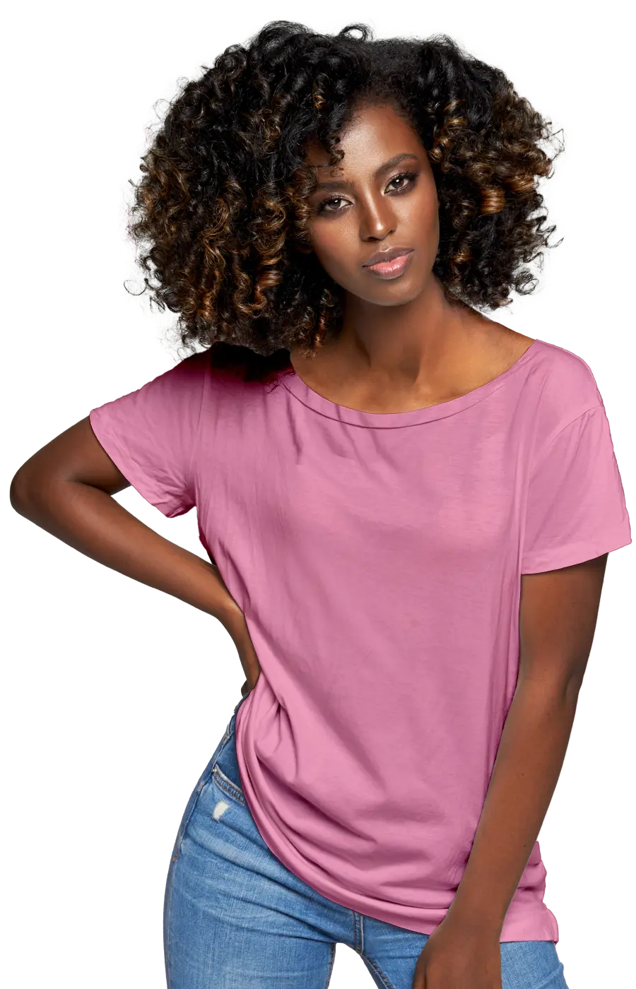 3006CVC WOMEN'S CVC HEATHER WIDE NECK RELAXED TEE