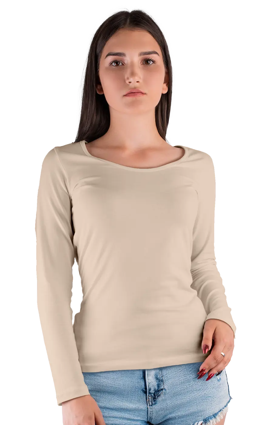 ALL COLORS - 3009CC WOMEN'S WIDE NECK LONG SLEEVE TEE