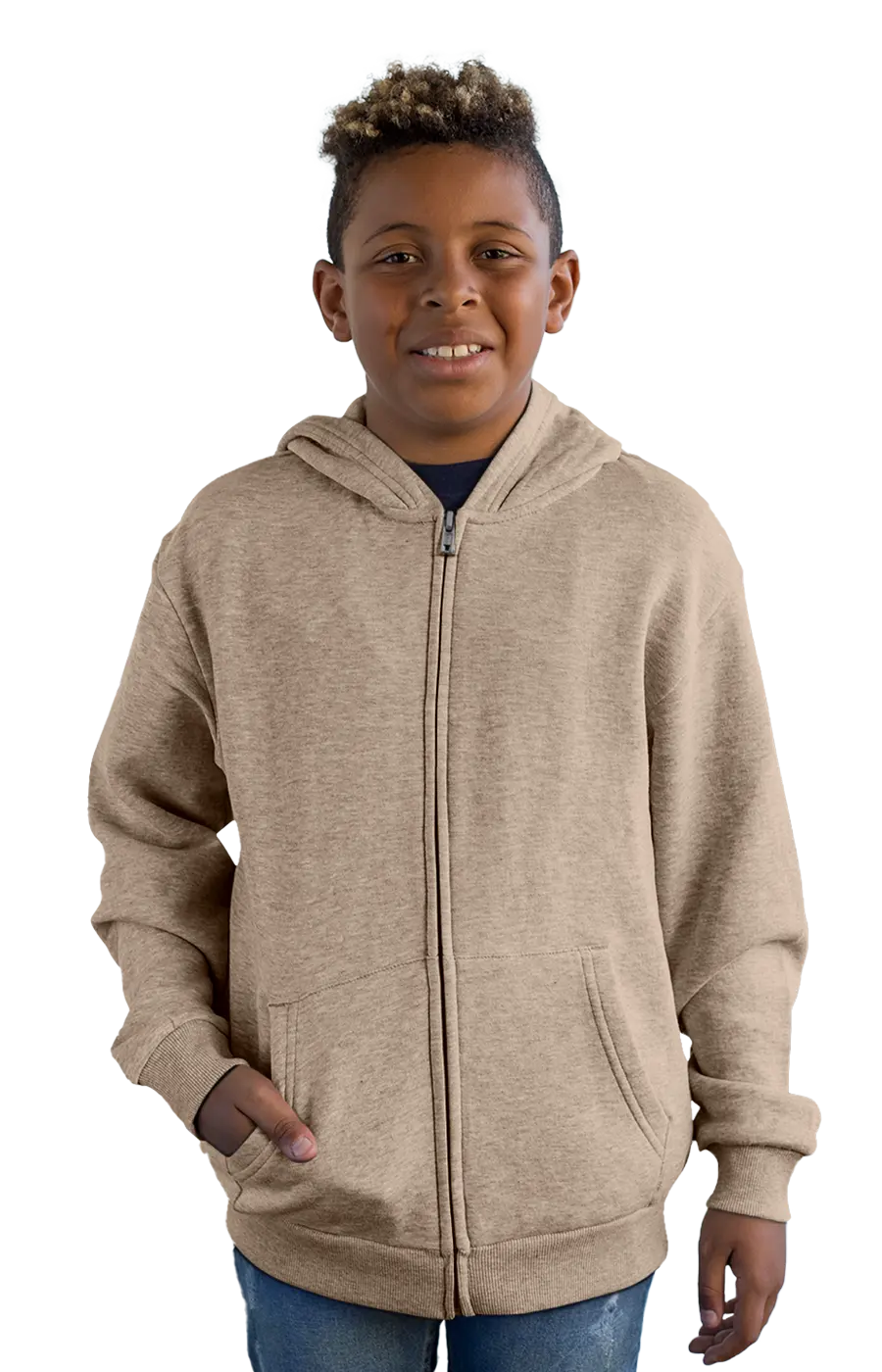 ALL COLORS - 4007CVCHY YOUTH ZIPPED HOODIE