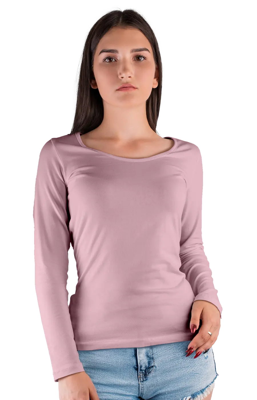 ALL COLORS - 3009CC WOMEN'S WIDE NECK LONG SLEEVE TEE