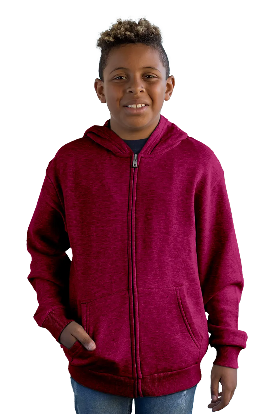 4007CVCHY YOUTH ZIPPED HOODIE