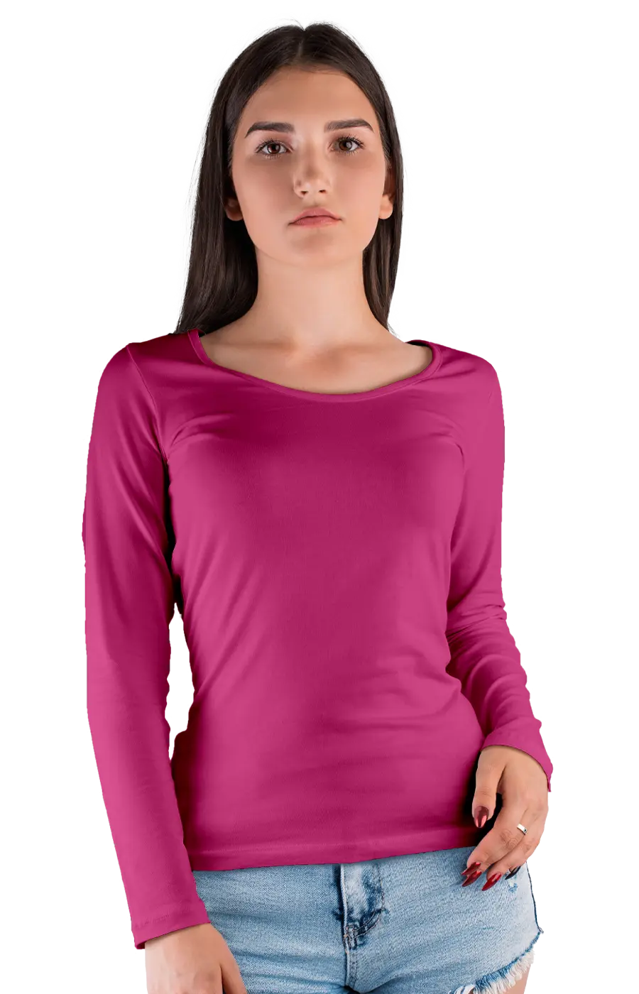 ALL COLORS - 3009CC WOMEN'S WIDE NECK LONG SLEEVE TEE