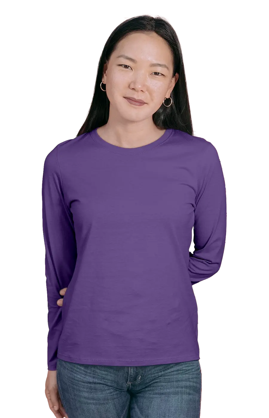 3008CVC WOMEN'S CVC HEATHER LONG SLEEVE TEE