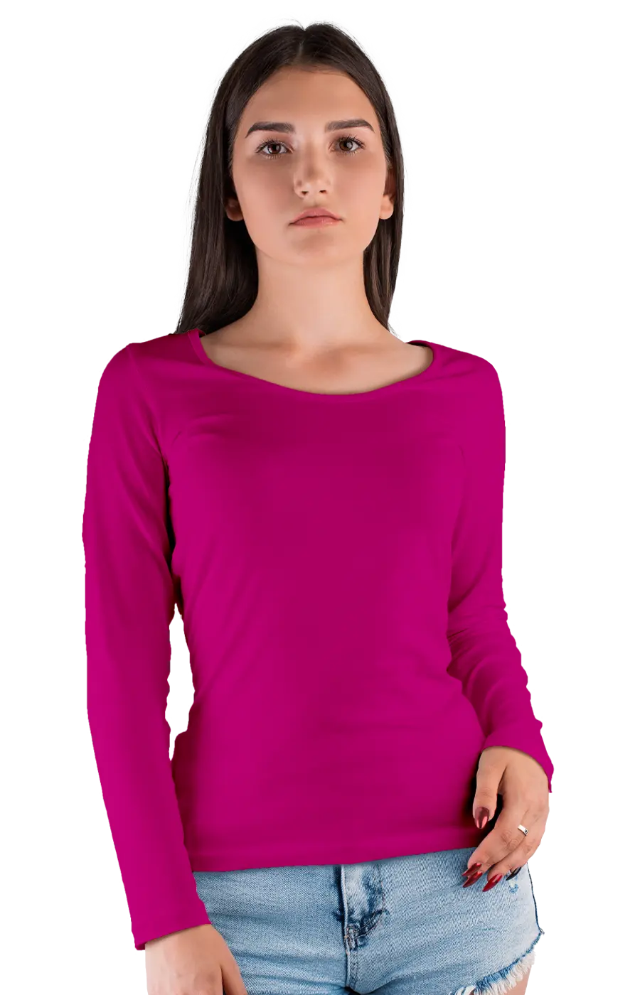 ALL COLORS - 3009CC WOMEN'S WIDE NECK LONG SLEEVE TEE