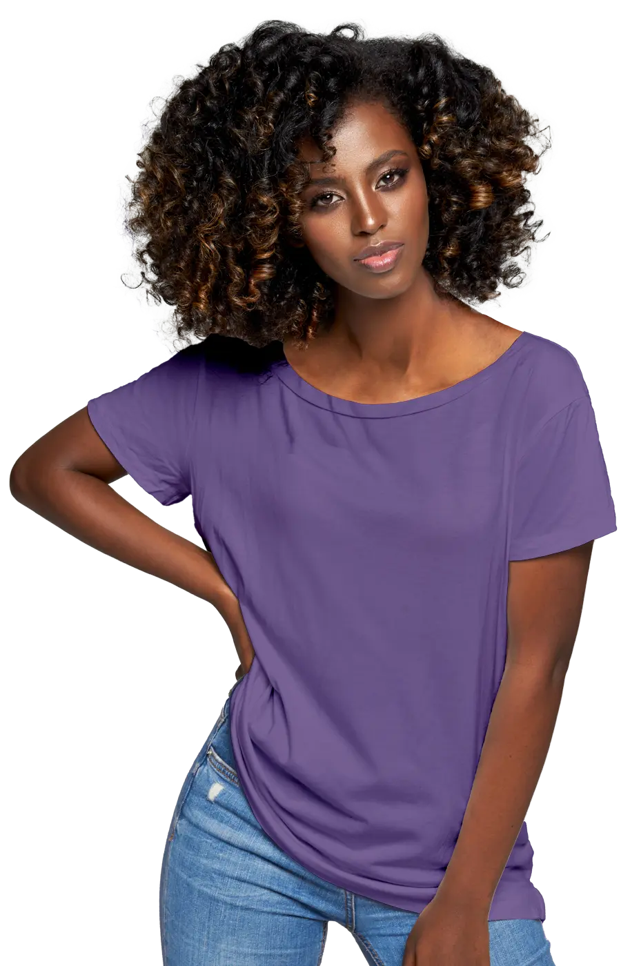 ALL COLORS - 3006CVC WOMEN'S CVC HEATHER WIDE NECK RELAXED TEE