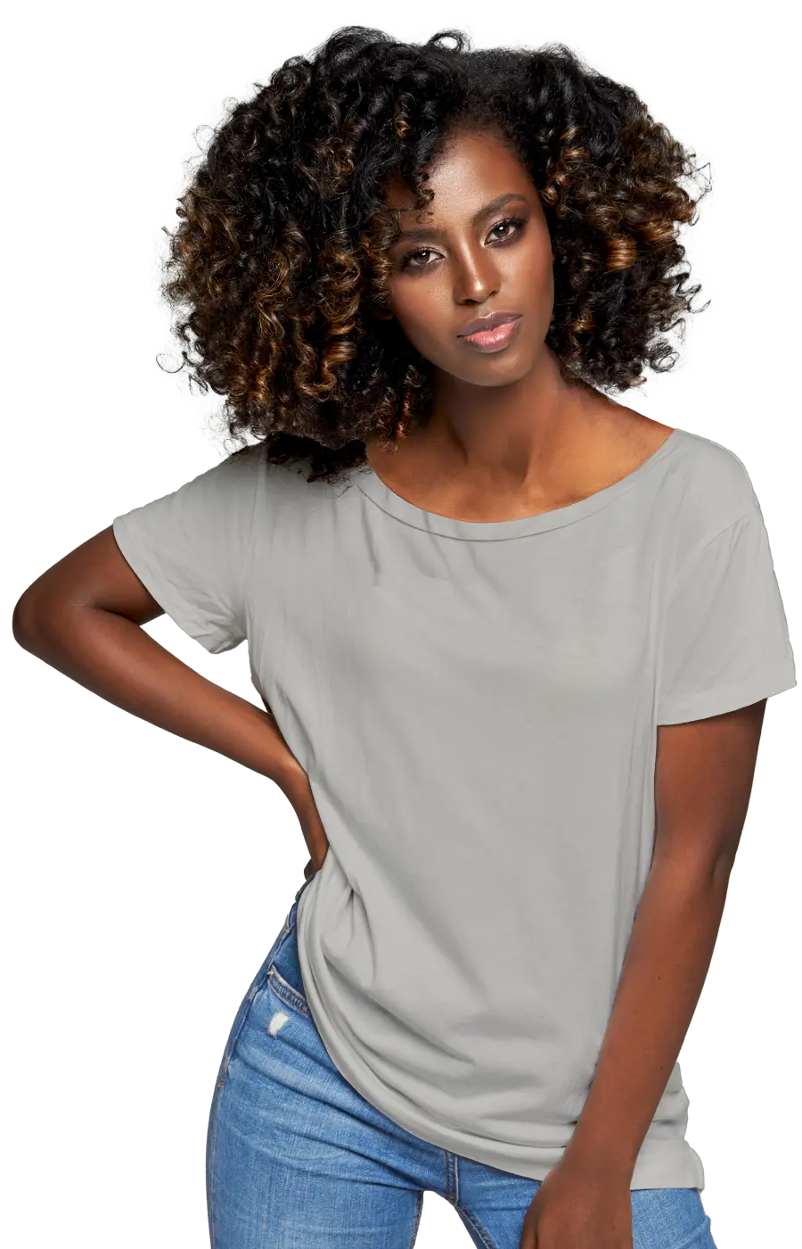 ALL COLORS - 3006CVC WOMEN'S CVC HEATHER WIDE NECK RELAXED TEE