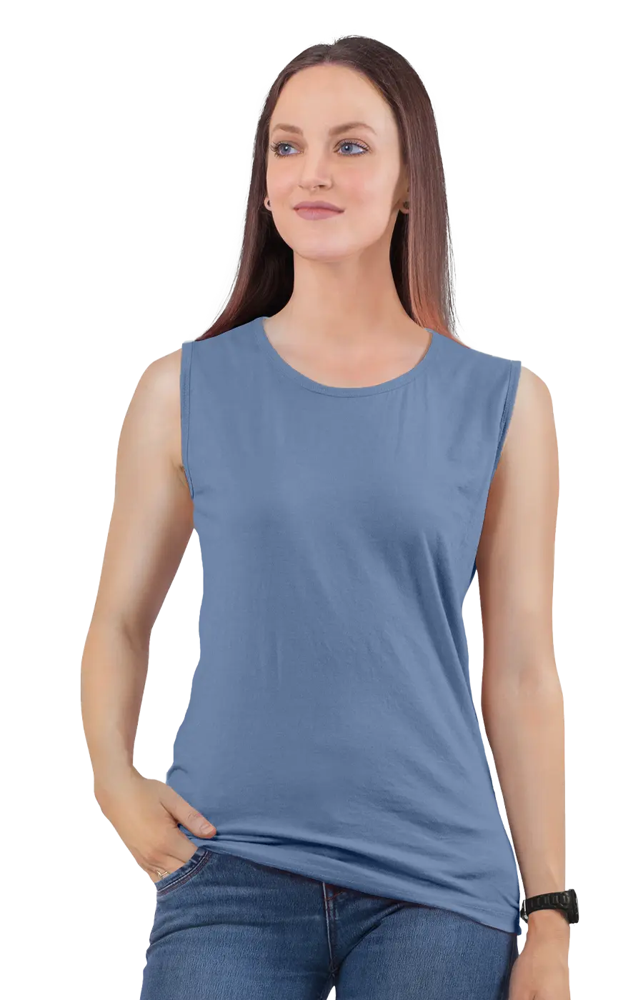 3014CVC WOMEN'S CVC MUSCLE TANK