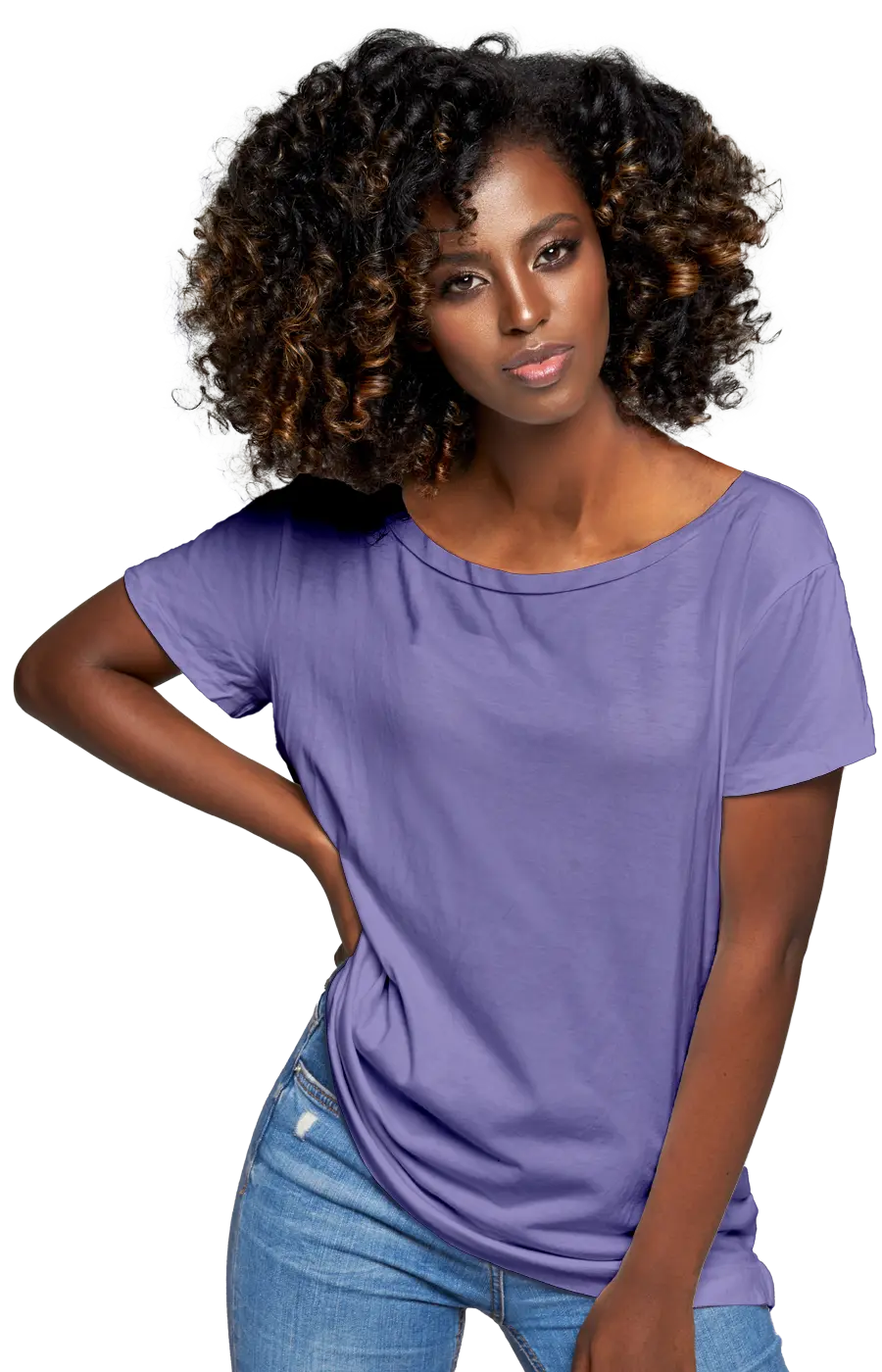 3005CC WOMEN'S WIDE NECK RELAXED TEE