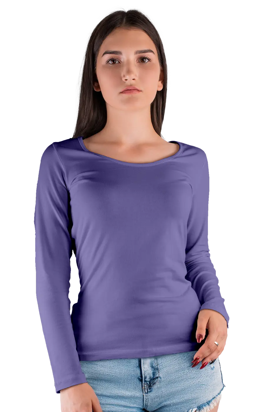 ALL COLORS - 3009CC WOMEN'S WIDE NECK LONG SLEEVE TEE