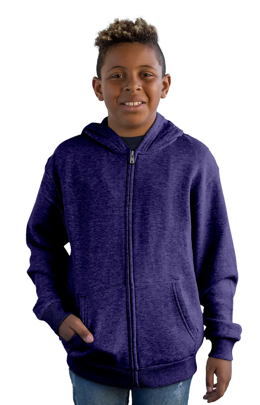 ALL COLORS - 4007CVCHY YOUTH ZIPPED HOODIE