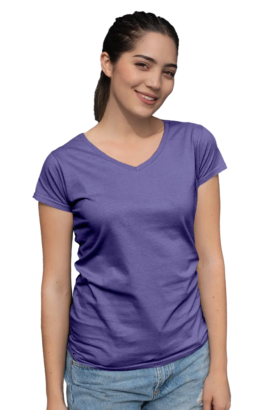 3003CC WOMEN'S V-NECK JERSEY TEE