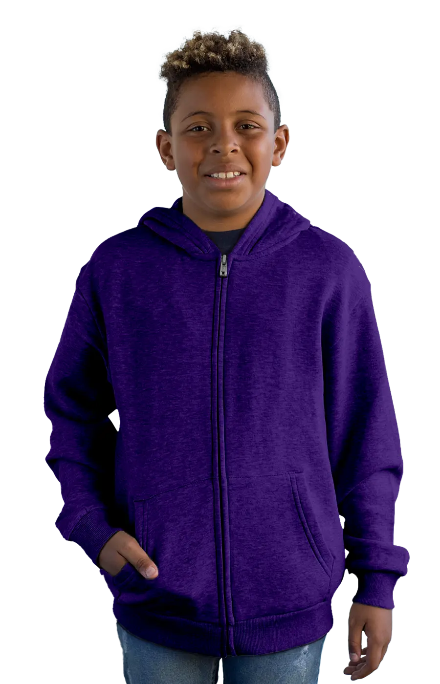 ALL COLORS - 4007CVCHY YOUTH ZIPPED HOODIE