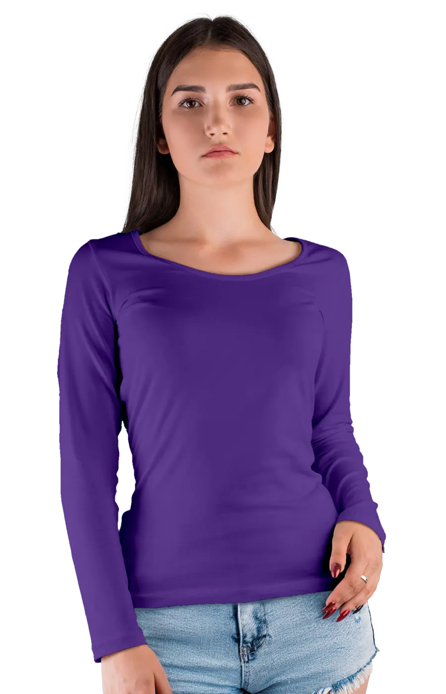 ALL COLORS - 3009CC WOMEN'S WIDE NECK LONG SLEEVE TEE