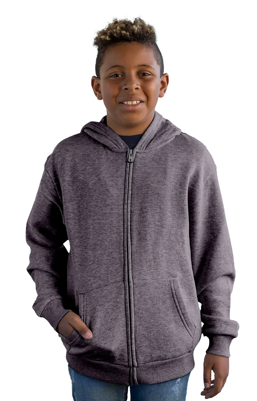 ALL COLORS - 4007CVCHY YOUTH ZIPPED HOODIE