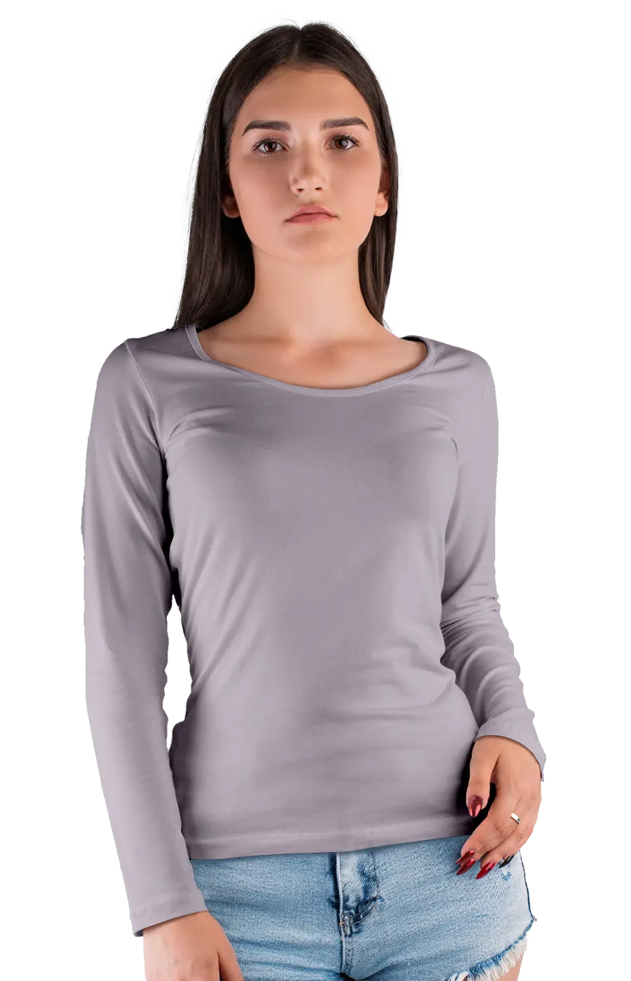 ALL COLORS - 3009CC WOMEN'S WIDE NECK LONG SLEEVE TEE