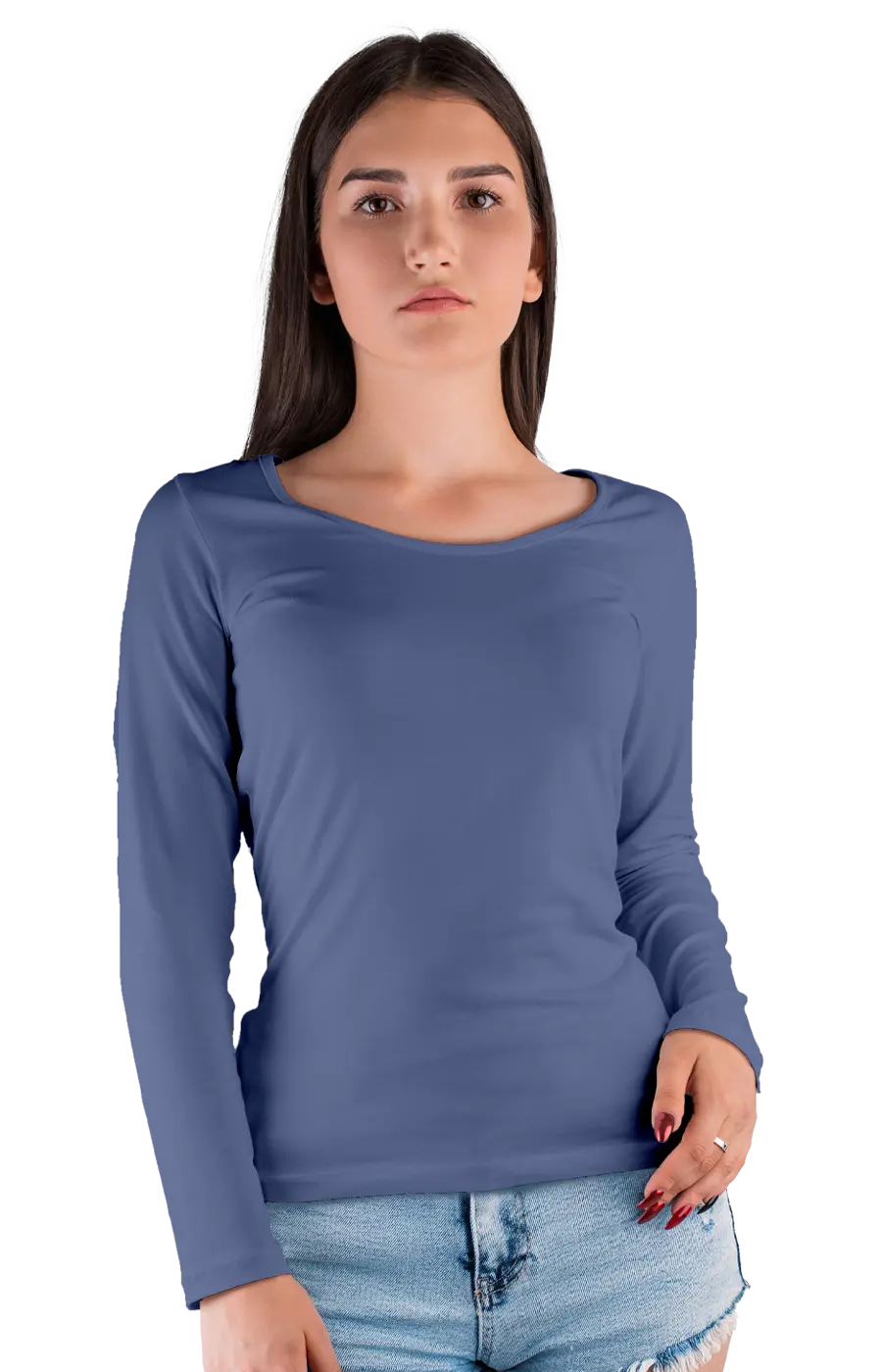 ALL COLORS - 3009CC WOMEN'S WIDE NECK LONG SLEEVE TEE