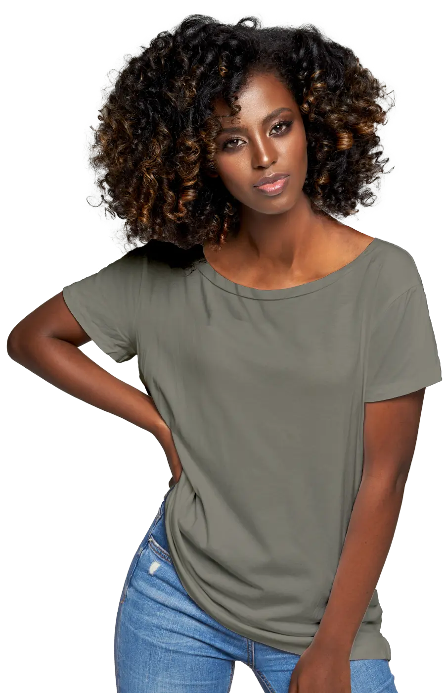 ALL COLORS - 3006CVC WOMEN'S CVC HEATHER WIDE NECK RELAXED TEE