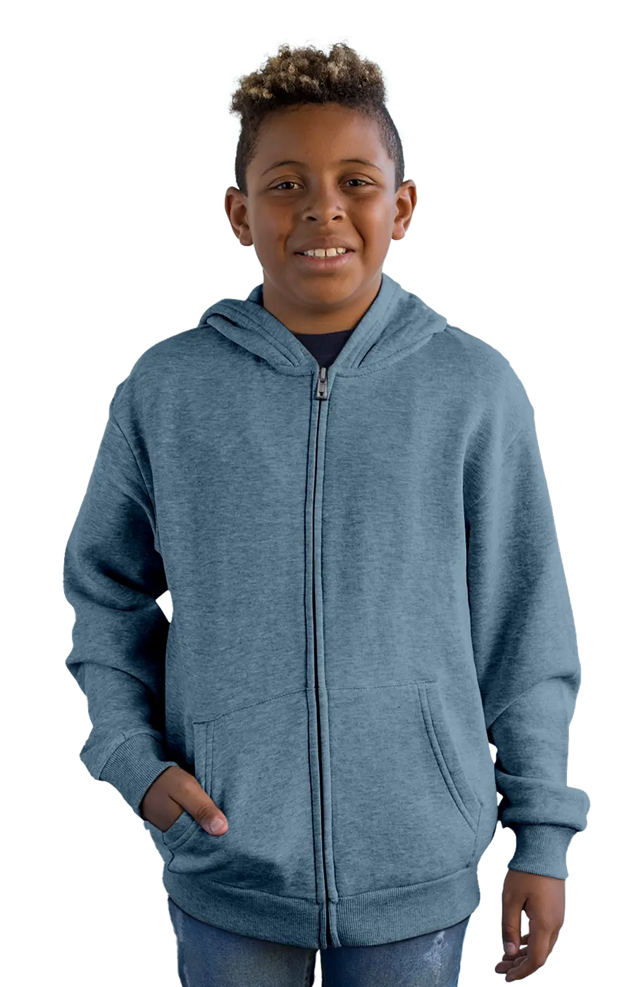 ALL COLORS - 4007CVCHY YOUTH ZIPPED HOODIE