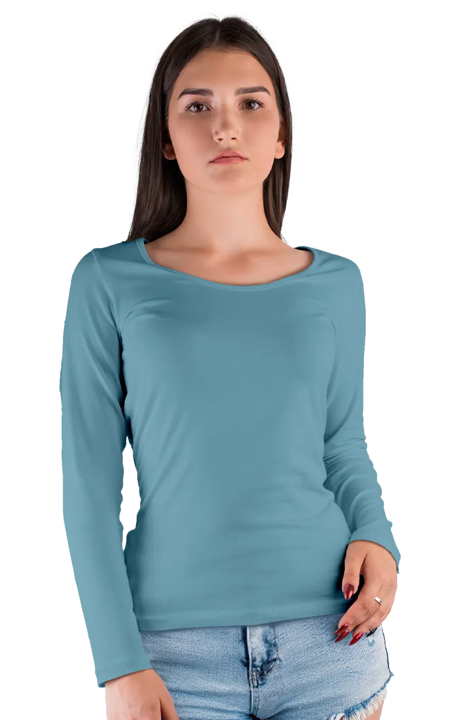 3009CC WOMEN'S WIDE NECK LONG SLEEVE TEE