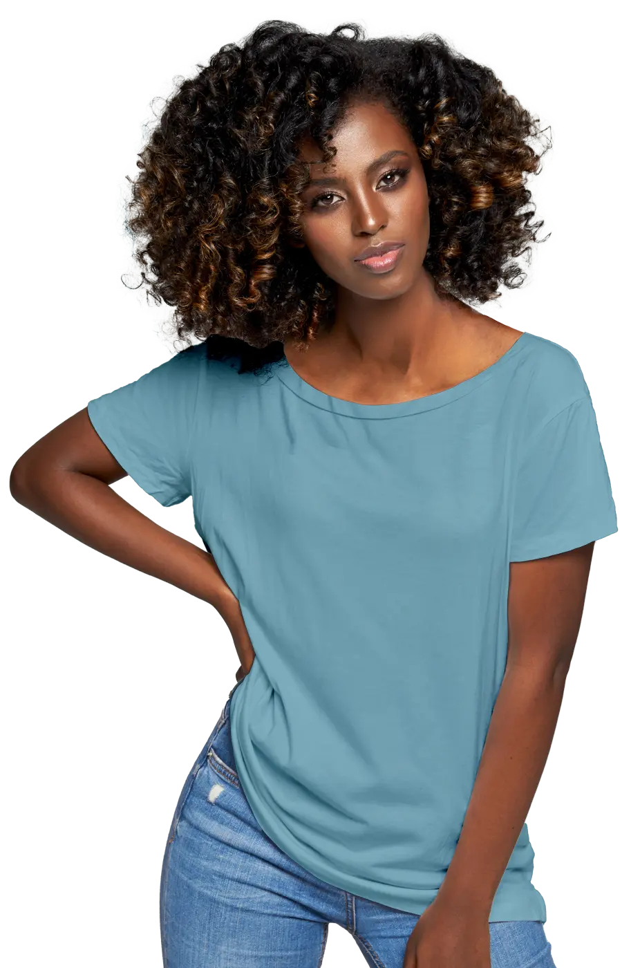 3005CC WOMEN'S WIDE NECK RELAXED TEE