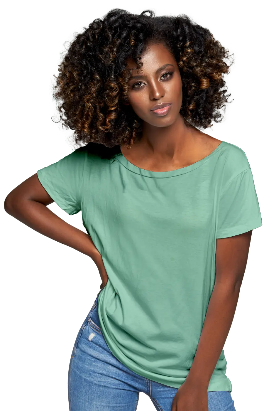 ALL COLORS - 3006CVC WOMEN'S CVC HEATHER WIDE NECK RELAXED TEE