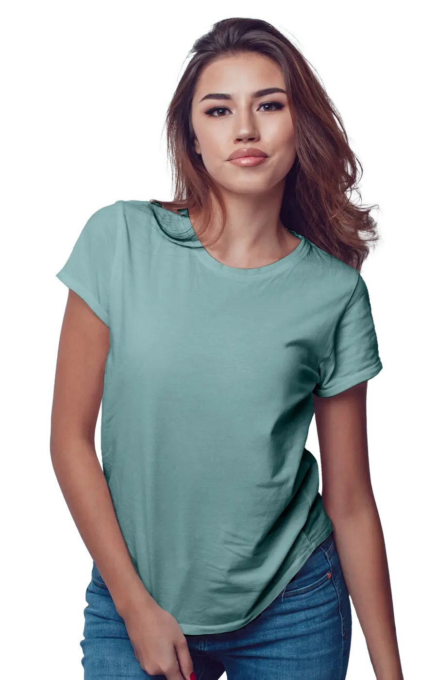 ALL COLORS - 3002CVC WOMEN'S CVC HEATHER JERSEY TEE