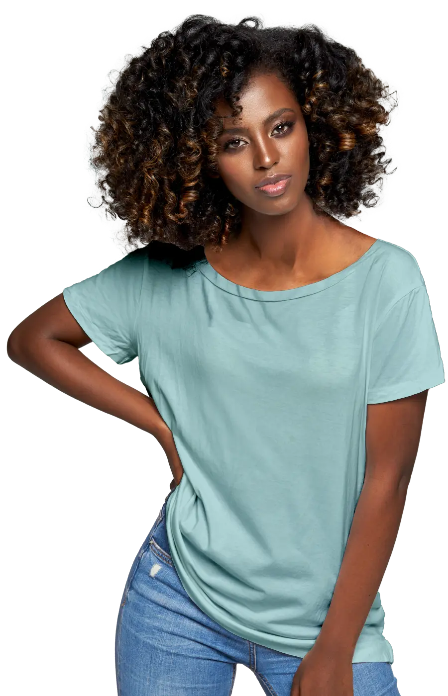 ALL COLORS - 3006CVC WOMEN'S CVC HEATHER WIDE NECK RELAXED TEE