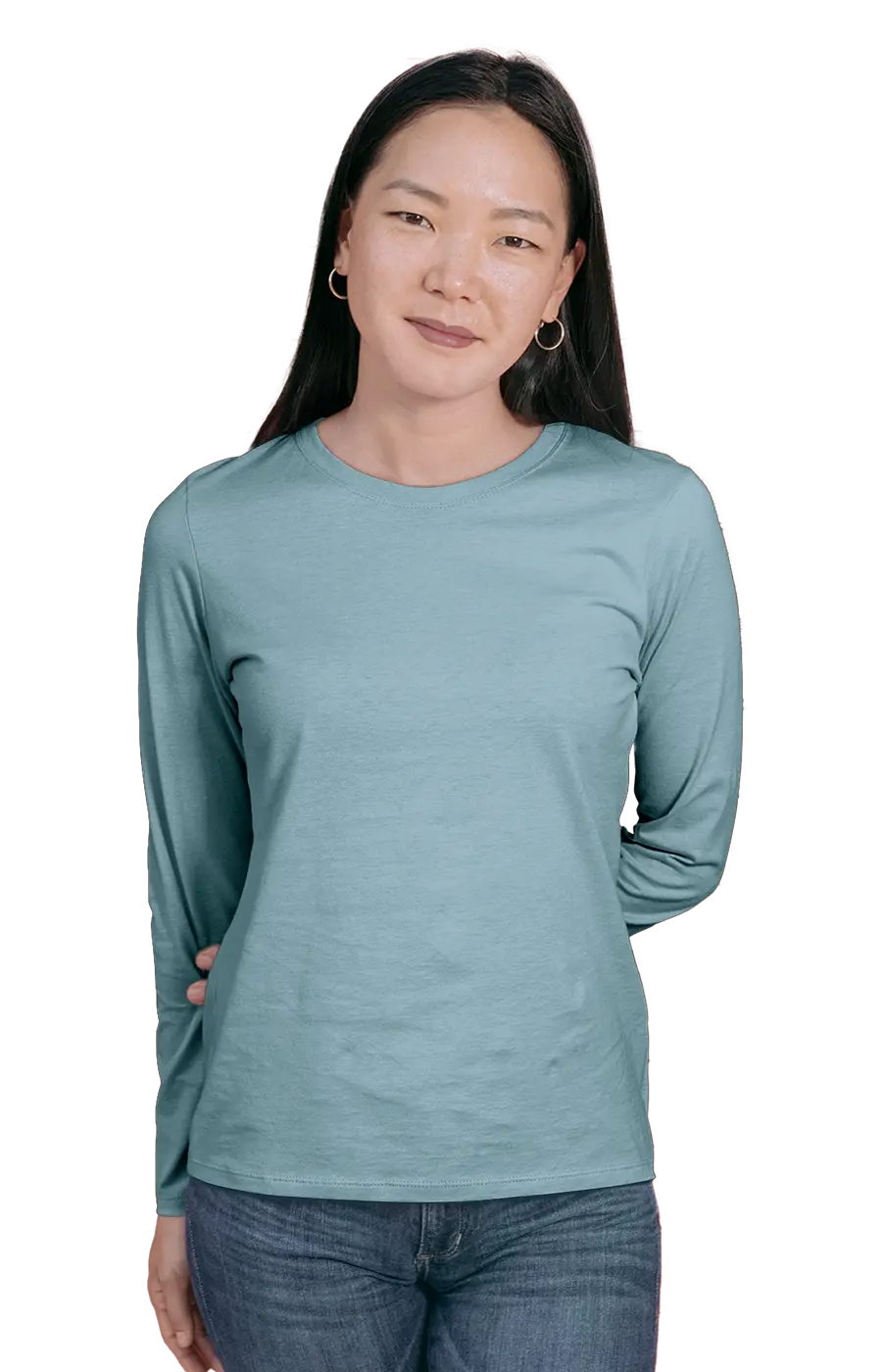 ALL COLORS - 3008CVC WOMEN'S CVC HEATHER LONG SLEEVE TEE