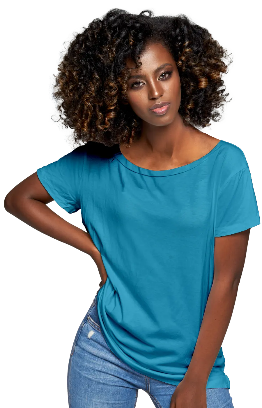 ALL COLORS - 3006CVC WOMEN'S CVC HEATHER WIDE NECK RELAXED TEE