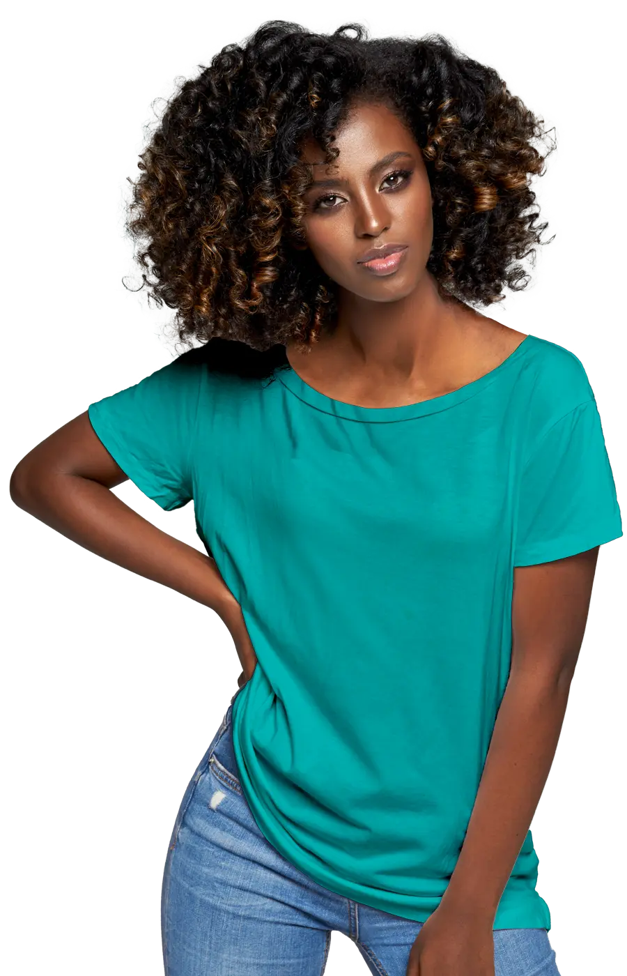 ALL COLORS - 3006CVC WOMEN'S CVC HEATHER WIDE NECK RELAXED TEE