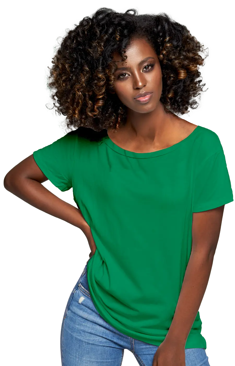 ALL COLORS - 3006CVC WOMEN'S CVC HEATHER WIDE NECK RELAXED TEE